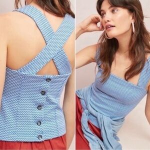Maeve Stratton button and criss cross back top, XXS